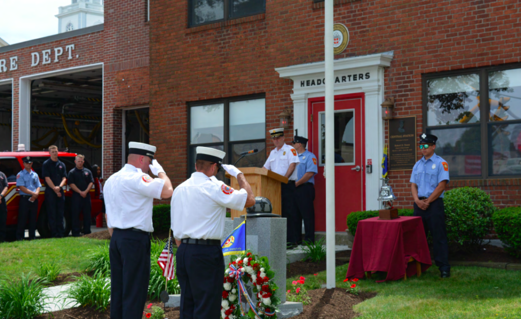 Saluting at the 2017 Firefighter Sunday